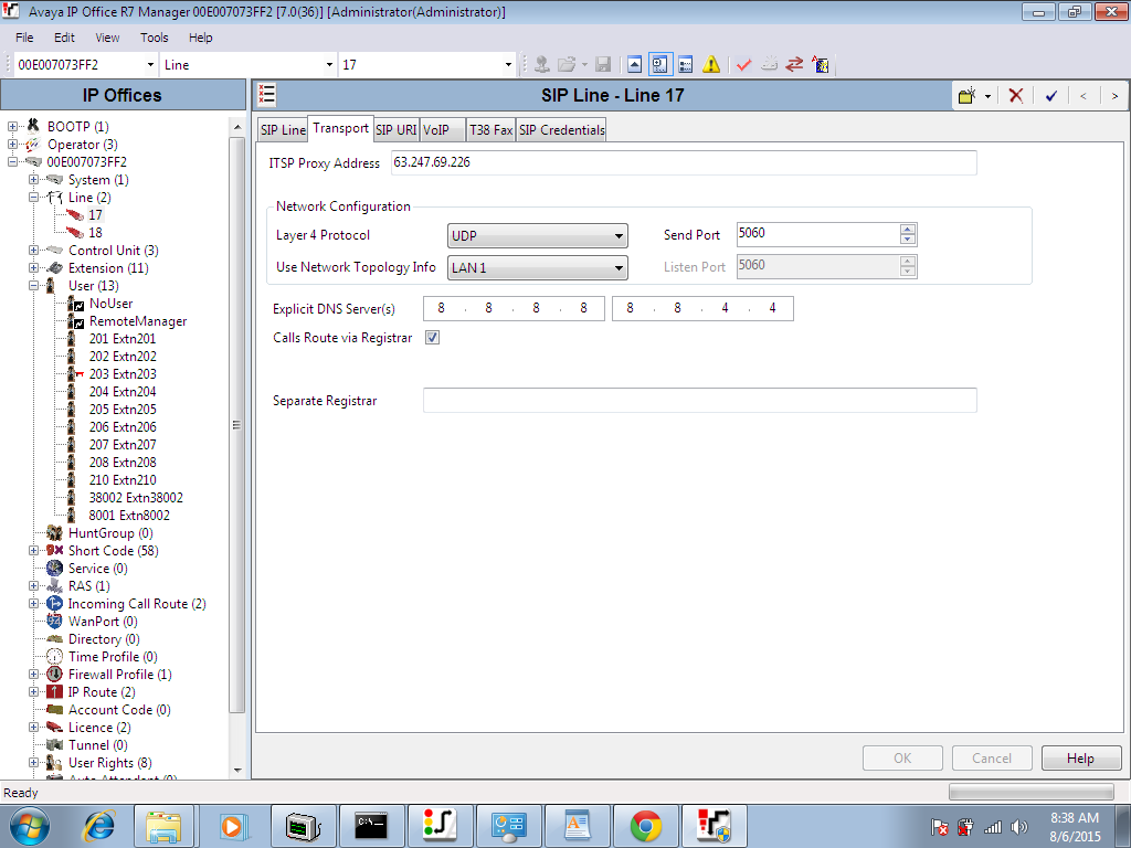  Trunk on Avaya IP Office Manager 7 – Help Center